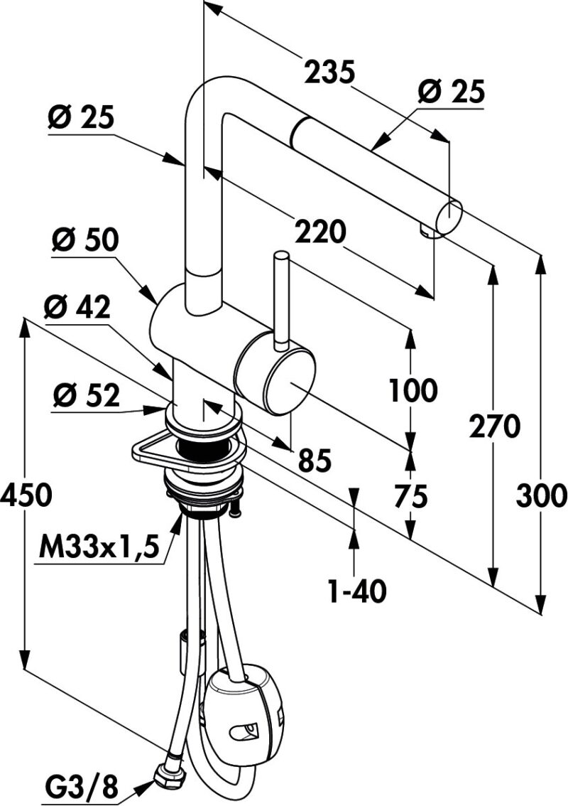 Kludi Steel L2, Edelstahl, Hochdruck – Bild 2