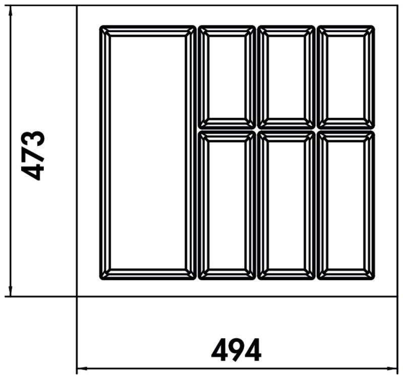 Naber Adesso 1 Besteckeinsatz – für 300–1200 mm Schrankbreite, Grau – Bild 4