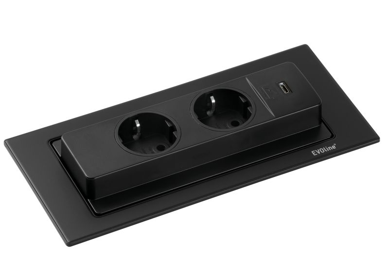 Evoline® BackFlip USB C, mit Schukosteckdosen