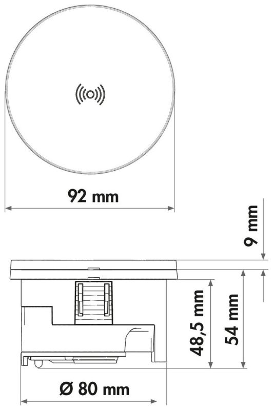 Evoline® Circle80 DisQ, mit Schukosteckdose – Bild 2