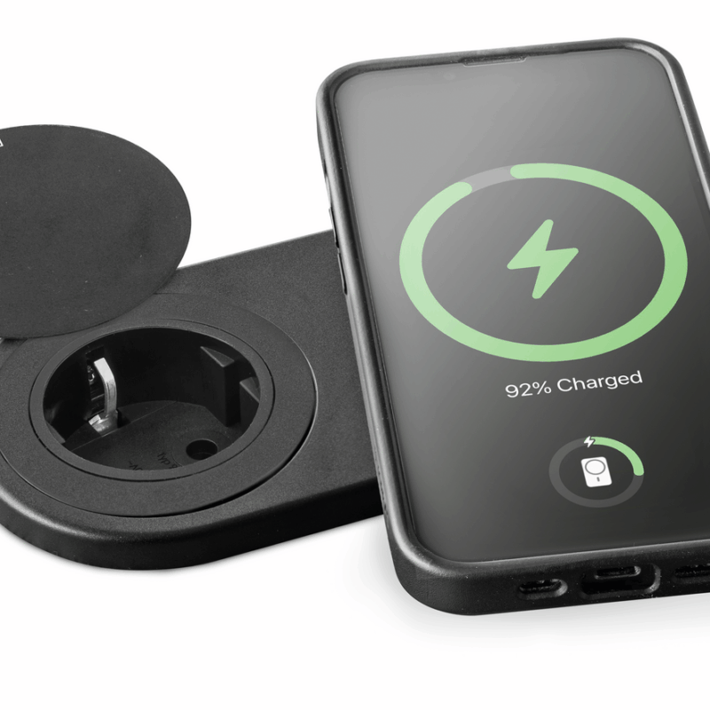 Evoline® One DisQ Qi, mit Schukosteckdosen, schwarz matt